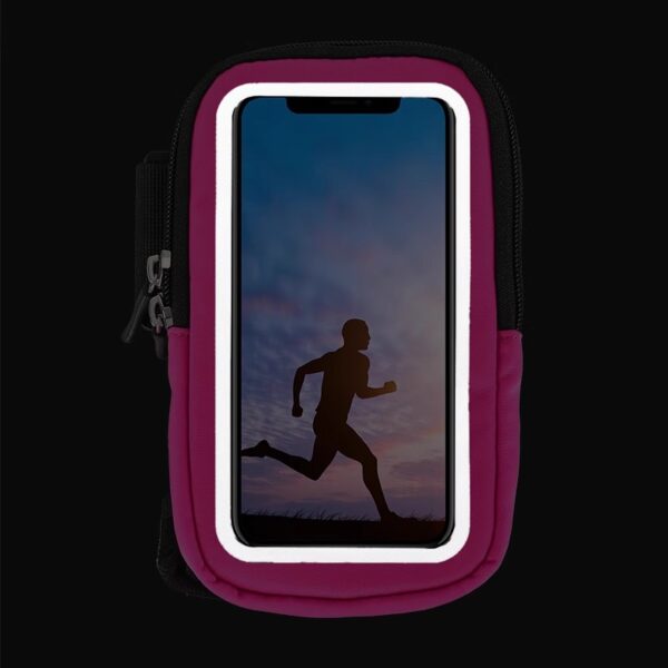Cycling Wrist Phone Pack | Fits 6.6" Phones | Adjustable Strap | Printed Reflective | Night Riding Safety - Image 6
