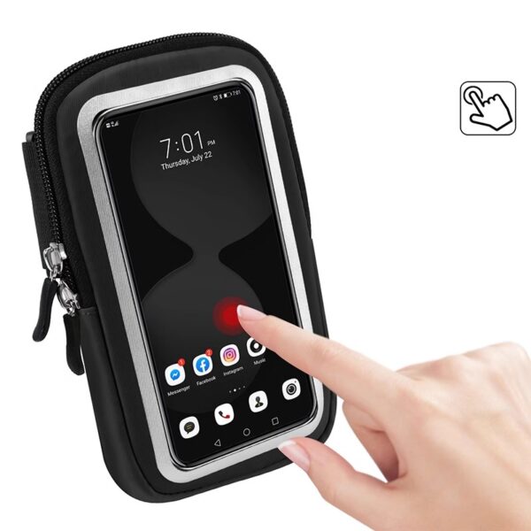 Cycling Wrist Phone Pack | Fits 6.6" Phones | Adjustable Strap | Printed Reflective | Night Riding Safety - Image 7