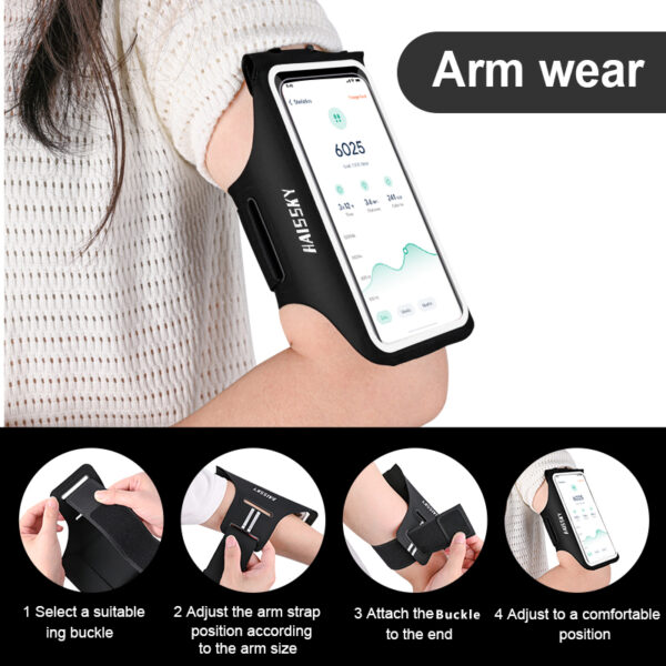 Running Armband | Fits 7" Phones | Printed Reflective | Full Touchscreen | Call/Music Control - Image 2