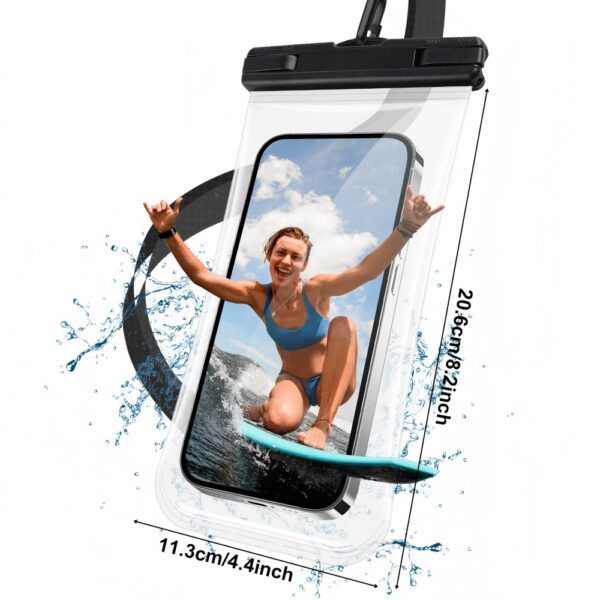 IPX8 Waterproof Phone Pouch | Fits 6.9" Phones | Neck/Crossbody Wear | Rainproof for Cycling Commute | Multi-Color - Image 6