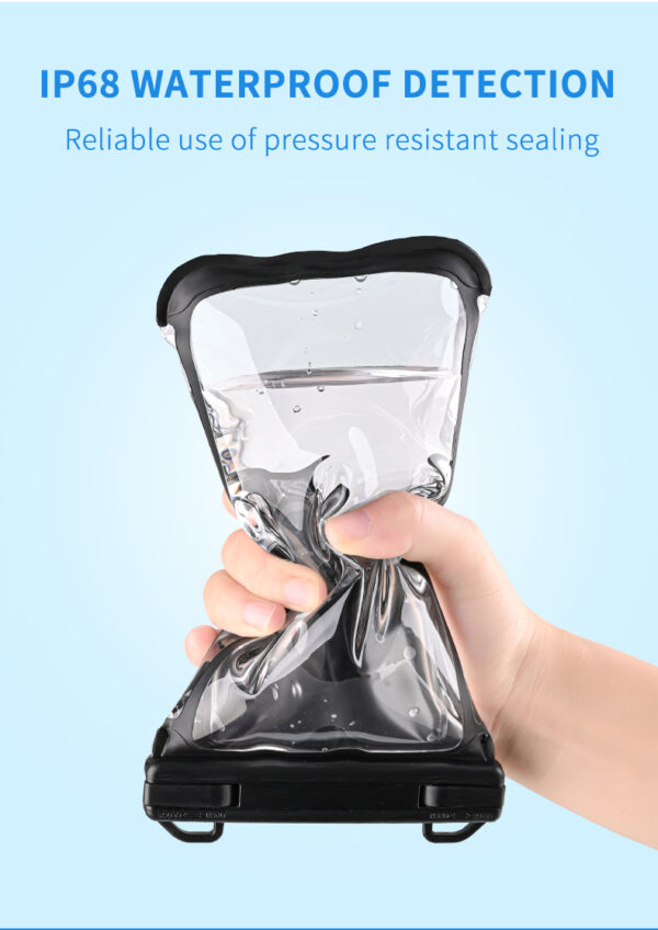 Haissky bubble waterproof bag IPX8 7.7-inch large screen double-sided touch screen anti-sinking floating swimming snorkeling mobile phone bag - Image 6