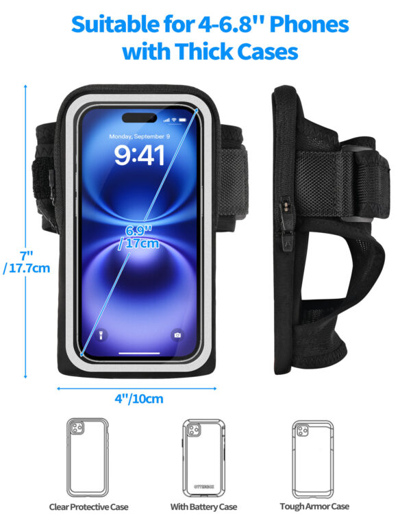 Armband & Wristband 2-in-1 | Touchscreen Friendly | Adjustable Strap | Sweatproof | Sports Phone Holder - Image 6