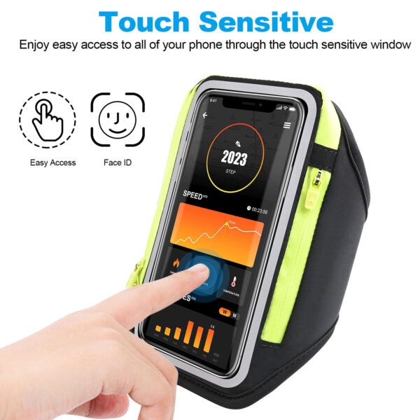 Haissky 180° Opening Running Armband | 6.8-inch Phone Holder | Fully Reflective for Night Running Safety - Image 5