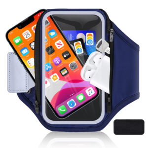 Haissky 180° Opening Running Armband | 6.8-inch Phone Holder | Fully Reflective for Night Running Safety