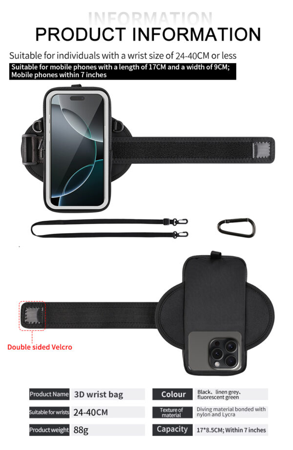 Haissky Dual-Mode Sports Wristlet | Switch Between Neck and Wristband | Sweat-Proof, Touch-Control, Suitable for Hiking and Cycling - Image 8