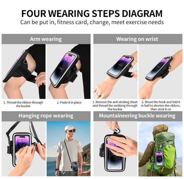 Haissky Dual-Mode Sports Wristlet | Switch Between Neck and Wristband | Sweat-Proof, Touch-Control, Suitable for Hiking and Cycling - Image 6