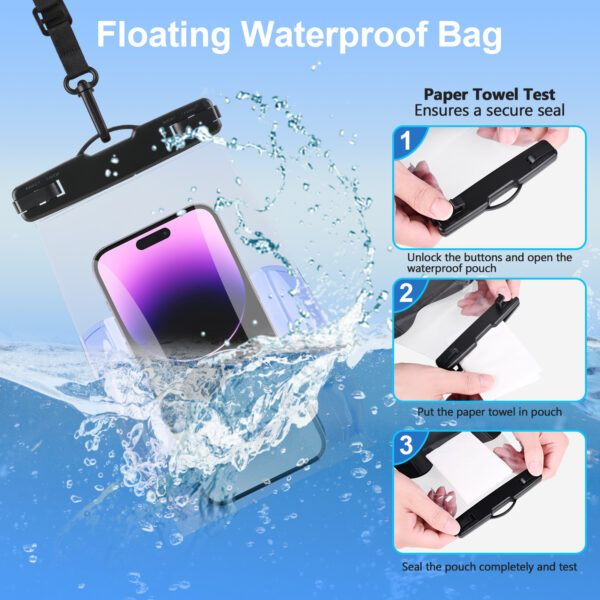 Haissky Wave Pattern Waterproof Bag (9-inch Capacity) | IPX8 All-Day Waterproof | Includes Phone, Keys, and Sunscreen - Image 7