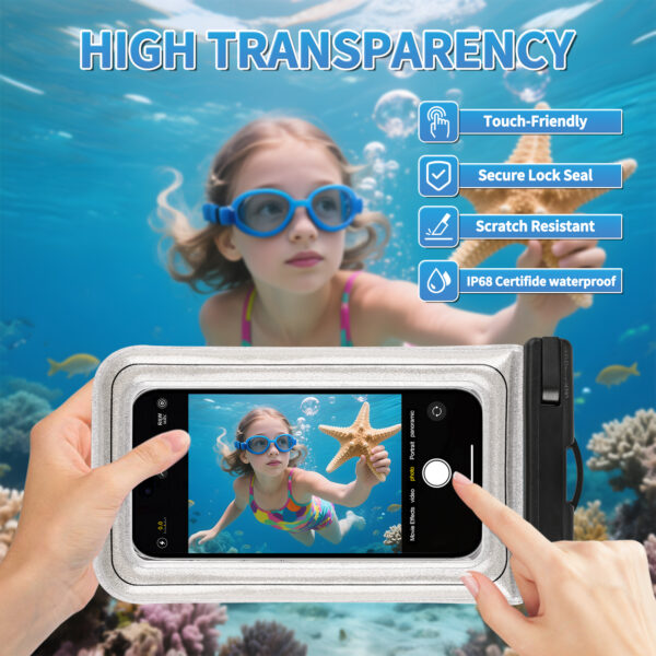 Haissky IP68 Diving Phone Bag (7-inch) | Fully Covered with Sponge for Anti-Collision | Essential for Swimming, Snorkeling, and Surfing - Image 4