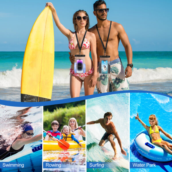 Haissky Wave Pattern Waterproof Bag (9-inch Capacity) | IPX8 All-Day Waterproof | Includes Phone, Keys, and Sunscreen - Image 5